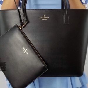 Kate Spade Small Harmony Black Tote Wristlet Set